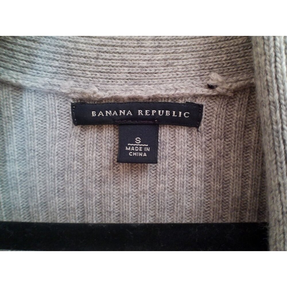 Banana Republic 45% Wool, 25% Viscose Open Water Fall Gray Cardigan Size Small - Picture 3 of 9